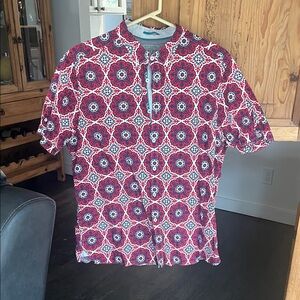 Ted Baker 
Beautiful Red and Blue cool design Button Down Cotton Shirt
Warn once